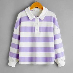 Two Tone Half Button Placket Tee